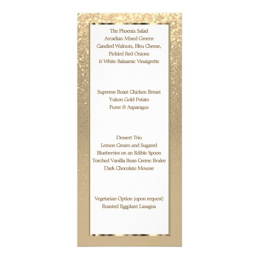 Gold Glitter - Menu (Achterkant)