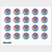 Gold glitter Mermaid & Shells onder Zee Party Ronde Sticker (Vel)