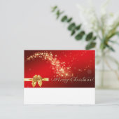 Gold Glitter Merry kerst Feestdagenkaart (Staand voorkant)