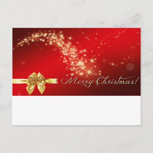 Gold Glitter Merry kerst Feestdagenkaart (Voorkant)