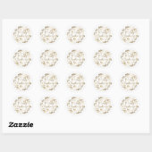 Gold Glitter Merry kerst Ronde Sticker (Vel)