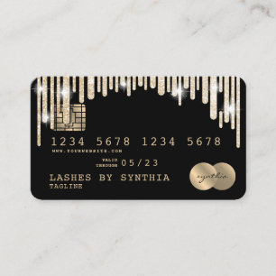 Gold glitter met creditcard Stiping Visitekaartje