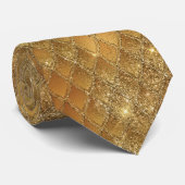 Gold Glitter met Dragon Scales Effect Stropdas (Opgerold)