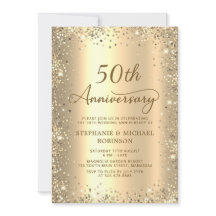 Gold Glitter Metallic 50ste bruiloft Jubileum