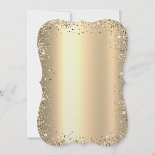 Gold Glitter Metallic 50th Wedding Anniversary Kaart (Achterkant)