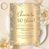 Gold Glitter Metallic 50th Wedding Anniversary Kaart
