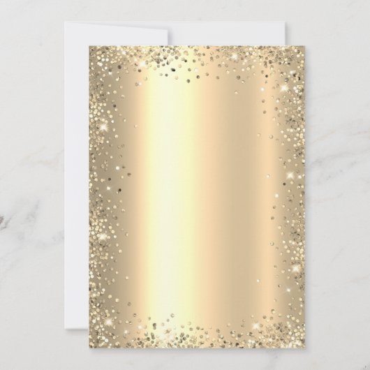 Gold Glitter Metallic 50th Wedding Anniversary Kaart (Achterkant)