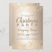 Gold glitter metallic kerstfeestdag kaart (Voorkant / Achterkant)