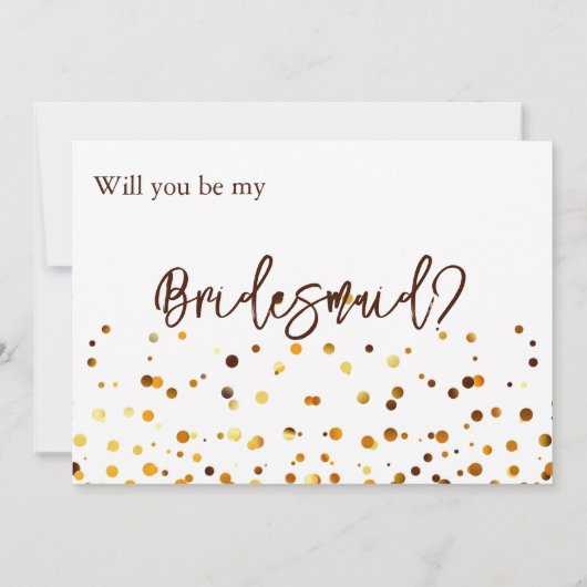 Gold Glitter Minimal Script Bruidsmeisje Voorstel Kaart (Achterkant)