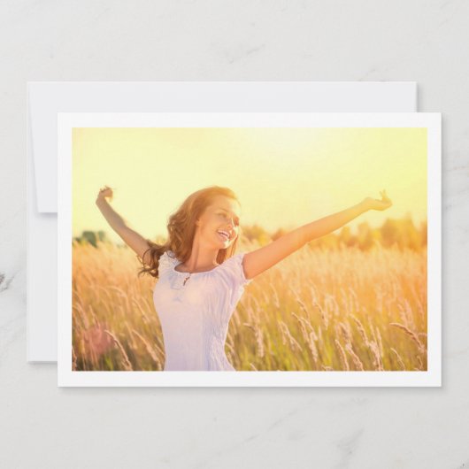 Gold Glitter Minimalist Afstuderen Foto Afstuderen Aankondiging (Achterkant)