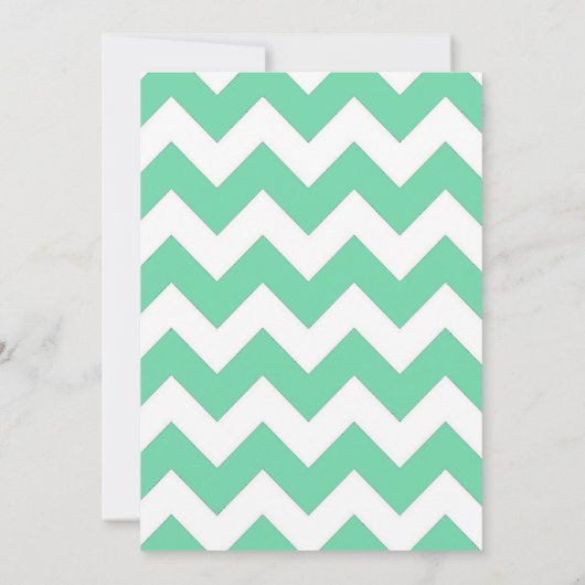 Gold Glitter Mint Green Chevron Weddenschap Kaart (Achterkant)