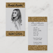 Gold Glitter Model Actress Singer-Visitekaartjes Visitekaartje (Voorkant / Achterkant)