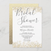 Gold Glitter Modern Bridal Shower Kaart (Voorkant / Achterkant)