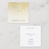 Gold Glitter Modern Elegant Professional Sjabloon Vierkante Visitekaartje (Voorkant / Achterkant)