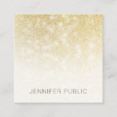 Gold Glitter Modern Elegant Professional Sjabloon Vierkante Visitekaartje (Voorkant)