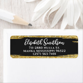 Gold Glitter Modern Luxury Custom Return-adres Etiket
