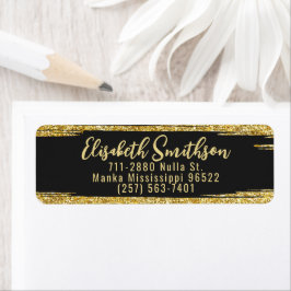 Gold Glitter Modern Luxury Custom Return-adres Etiket