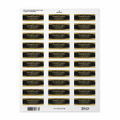 Gold Glitter Modern Luxury Custom Return-adres Etiket (Full Sheet)