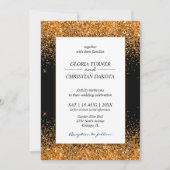 Gold Glitter Modern Wedding Uitnodiging (Voorkant)