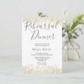 Gold Glitter Moderne repetitie Inbeluitnodiging Kaart (Staand voorkant)