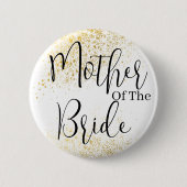 Gold Glitter Moeder van bruidbruiloft Button (Voorkant)