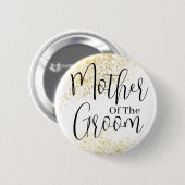 Gold Glitter Moeder van bruinbruiloft Ronde Button 5,7 Cm (Voorkant /achterkant)