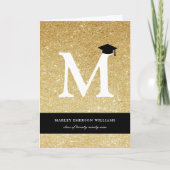 Gold Glitter Monogram Alphabet M Moderne Foto Afst (Voorkant)