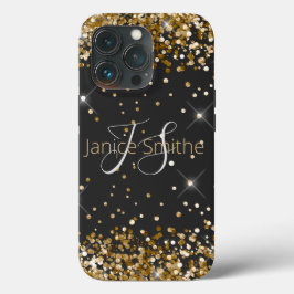 Gold Glitter Monogram Case-Mate iPhone Case
