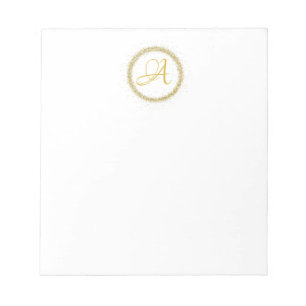 *~* Gold Glitter Monogram Initiaal Meisminimaal Notitieblok