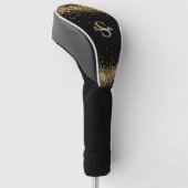 Gold Glitter Monogram Naam Golfheadcover (Schuin)