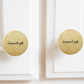 Gold Glitter Monogram Naam Keramische Knop