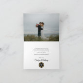 Gold Glitter Monogram Poker Chip Casino Wedding Bedankkaart (Binnen)