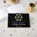 Gold Glitter Monogram Poker Chip Casino Wedding Gastenboek<br><div class="desc">Vier in stijl met dit moderne en zeer trendy casino thema bruiloft gastenboek. Het ontwerp is gemakkelijk te personaliseren met uw namen en trouwdatum en uw gasten zullen blij zijn wanneer ze dit fantastische gastenboek zien. Overeenkomende bruidsartikelen zijn te vinden in het collectie.</div>