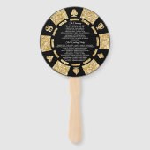 Gold Glitter Monogram Poker Chip Casino Wedding Handwaaier (Achterkant)