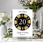 Gold Glitter Monogram Poker Chip Casino Wedding Kaart<br><div class="desc">Viel in stijl met deze moderne en zeer trendy trouwtafel nummerkaarten. Dit ontwerp is gemakkelijk te personaliseren met uw eigen formulering en uw gasten zullen enthousiast zijn wanneer zij deze geweldige tabelnummers zien. Overeenkomende objecten zijn te vinden in het collectie. *** HOE MOET U BESTELLEN *** Gelieve elke tabelnummerkaart aan...</div>