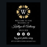 Gold Glitter Monogram Poker Chip Casino Wedding Poster<br><div class="desc">Viel in stijl met dit moderne en zeer trendy trouwwelkomstteken. Dit ontwerp is gemakkelijk te personaliseren met uw speciale gebeurtenisformulering en uw gasten zullen enthousiast zijn wanneer zij dit geweldige teken zien. Overeenkomende objecten zijn te vinden in het collectie.</div>