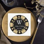 Gold Glitter Monogram Poker Chip Casino Wedding Servet<br><div class="desc">Viel in stijl met deze stijlvolle en zeer trendy trouwluiers. Dit ontwerp is gemakkelijk te personaliseren met uw speciale gebeurtenisformulering en uw gasten zullen enthousiast zijn wanneer zij deze geweldige luiers zien.</div>