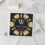 Gold Glitter Monogram Poker Chip Casino Wedding Servet<br><div class="desc">Viel in stijl met deze stijlvolle en zeer trendy trouwluiers. Dit ontwerp is gemakkelijk te personaliseren met uw speciale gebeurtenisformulering en uw gasten zullen enthousiast zijn wanneer zij deze geweldige luiers zien.</div>