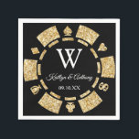 Gold Glitter Monogram Poker Chip Casino Wedding Servet<br><div class="desc">Viel in stijl met deze stijlvolle en zeer trendy trouwluiers. Dit ontwerp is gemakkelijk te personaliseren met uw speciale gebeurtenisformulering en uw gasten zullen enthousiast zijn wanneer zij deze geweldige luiers zien.</div>