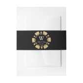 Gold Glitter Monogram Poker Chip Casino Wedding Uitnodigingen Wikkel (Voorkant Voorbeeld)