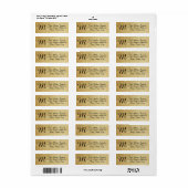 Gold Glitter Monogram - Retouradreslabels Etiket (Full Sheet)