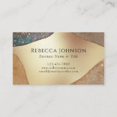 Gold Glitter Monogram Visitekaartje (Achterkant)