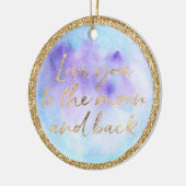 Gold Glitter Moon Love Quote Keramisch Ornament (Links)