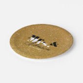 Gold glitter Mr en Mrs bruiloft paper borden Papieren Bordje (Gekanteld)