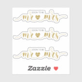 Gold glitter Mr en Mrs Wedding Shower Sticker (Vel)