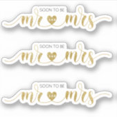 Gold glitter Mr en Mrs Wedding Shower Sticker (Voorkant)
