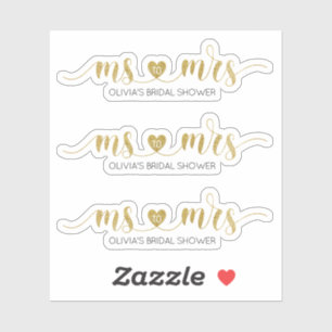 Gold glitter Ms tegen Mrs. Vrijgezellenfeest Sticker