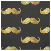 Gold Glitter Mustache Stof (Swatch)