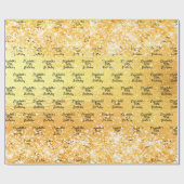 Gold glitter naam verjaardag cadeaupapier (Vlak)