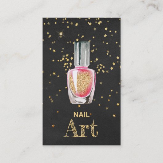 *~* Gold Glitter Nail Art Poolse botsterren Visitekaartje (Voorkant)